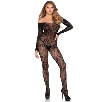 LEG AVENUE - 89366 BODY DE RENDA PRETO - TAMANHO ÚNICO