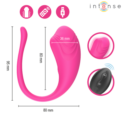 INTENSE - OVO VIBRATÓRIO ROSA OLIVIA COM CONTROLE REMOTO