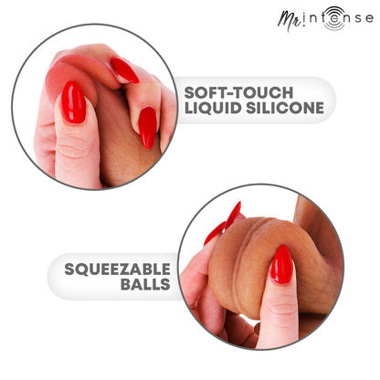 MR INTENSE - BRUCE L PÊNIS ULTRA-REALISTA COM TESTÍCULOS 23 CM -Ø- 5,2 CM