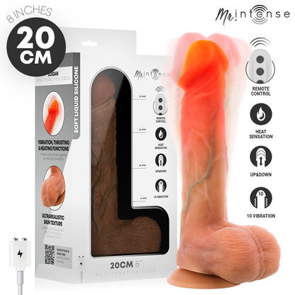 MR INTENSE - LOGAN VIBRADOR CON EFECTO CALOR Y CONTROL REMOTO 20 CM -Ø- 4,1 CM
