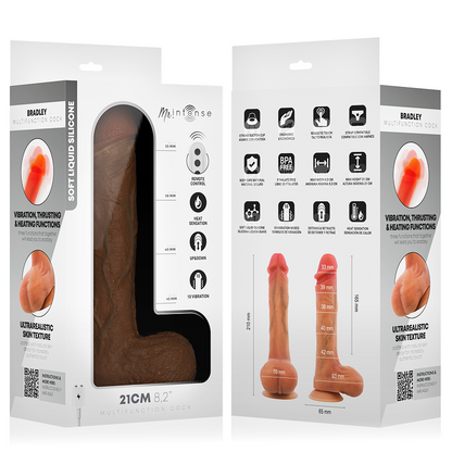 MR INTENSE - BRADLEY VIBRADOR DILDO CON EFECTO CALOR Y CONTROL REMOTO 21 CM -Ø- 4,2 CM