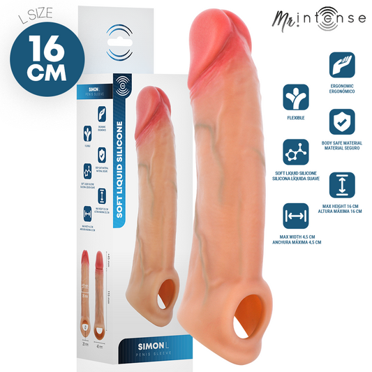 MR INTENSE - SIMON L CAPA PARA PÊNIS 16 CM -Ø- 4,5 CM