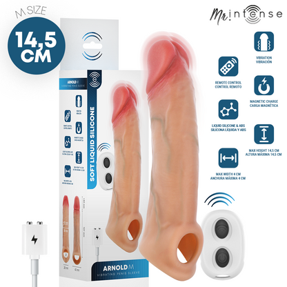 MR INTENSE - ARNOLD CAPA VIBRATÓRIA ULTRA-REALISTA PARA PÊNIS M 14,5 CM -Ø- 4 CM