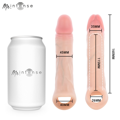MR INTENSE - ARNOLD L CAPA PENIANA VIBRATÓRIA ULTRA-REALISTA COM CONTROLE REMOTO 16 CM -Ø- 4,5 CM