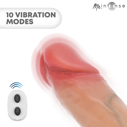MR INTENSE - ARNOLD L CAPA PENIANA VIBRATÓRIA ULTRA-REALISTA COM CONTROLE REMOTO 16 CM -Ø- 4,5 CM