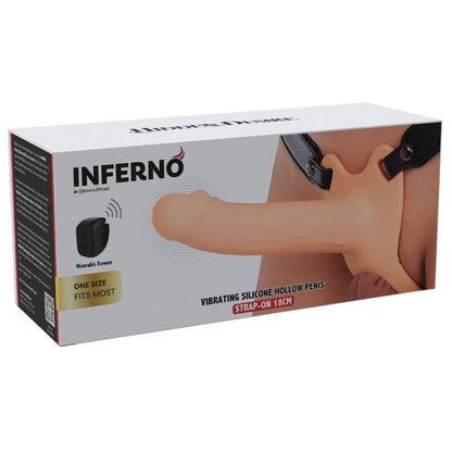HIDDEN DESIRE - INFERNO MANGA PENIANA VIBRATÓRIA COM STRAP-ON 18 CM