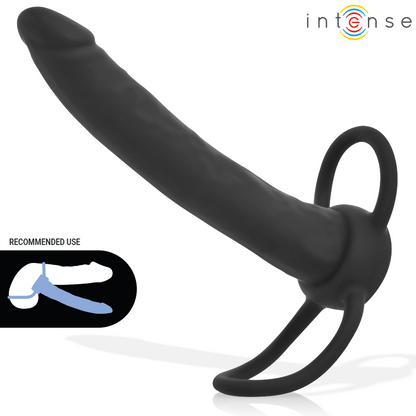 INTENSE - LUCAS DILDO ANAL COM ANEL DE SILICONE PARA PÊNIS E TESTÍCULOS