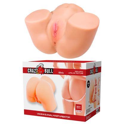 CRAZY BULL - OLIVIA MASTURBADOR VIBRATÓRIO DUPLO VAGINAL E ANAL CARNE