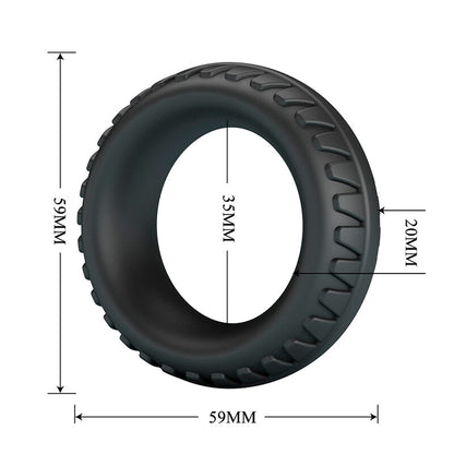 CRAZY BULL - ANEL PENIANO DE SILICONE TEXTURIZADO MERRITT PRETO