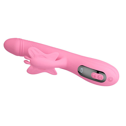 PRETTY LOVE - VIBRADOR BELLA RABBIT COM ESTIMULAÇÃO DE BORBOLETA E LED ROSA