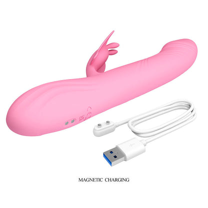 PRETTY LOVE - VIBRADOR BELLA RABBIT COM ESTIMULAÇÃO DE BORBOLETA E LED ROSA