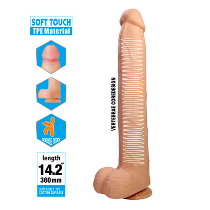 PRETTY LOVE - DANY DILDO FLEXÍVEL REALISTA COM VENTOSA 36 CM -Ø- 5,6 CM