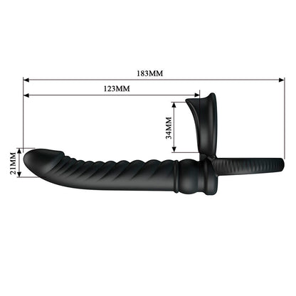 PRETTY LOVE - VIBRADOR ANAL MERRITT COM ANEL E VIBRAÇÃO PRETO