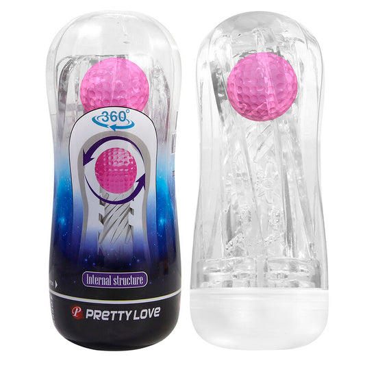 PRETTY LOVE - COPO DE MASTURBAÇÃO TEXTURIZADO 360º TRANSPARENTE