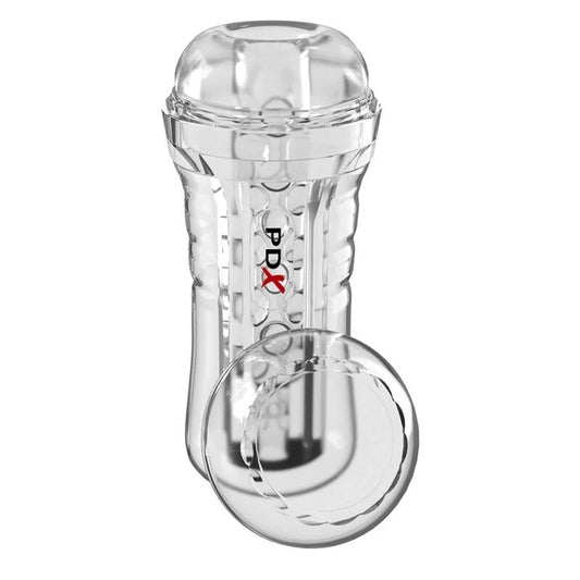 PDX ELITE - VIEWTUBE PLUS STROKER TRANSPARENTE COM ADERÊNCIA FÁCIL E VERSÁTIL 21 CM