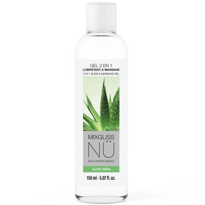 MIXGLISS - 2 EM 1 LUBRIFICANTE À BASE DE ÁGUA E GEL DE MASSAGEM NURU ALOE VERA 150 ML