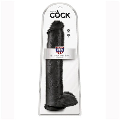 KING COCK - DILDO REALISTA COM TESTÍCULOS 38 CM PRETO