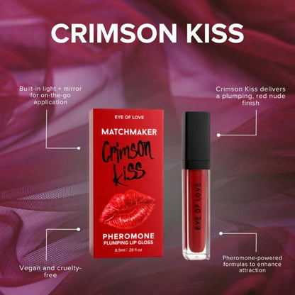 EYE OF LOVE - MATCHMAKER CRIMSON KISS BRILHO LABIAL VERMELHO COM EFEITO VOLUMIZADOR E FEROMÔNIOS 8,5 ML