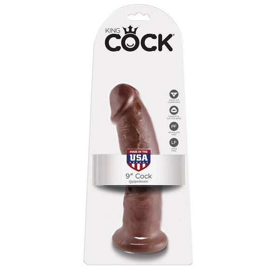 KING COCK - 9 DILDO MARRÓN 22.9 CM
