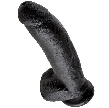 KING COCK - 9 DILDO NEGRO CON TESTÍCULOS 22.9 CM