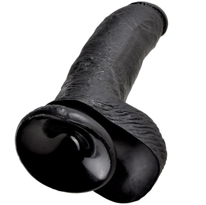 KING COCK - 9 DILDO NEGRO CON TESTÍCULOS 22.9 CM