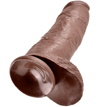 KING COCK - 12 DILDO MARRÓN CON BOLAS 30.48 CM