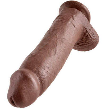 KING COCK - 12 DILDO MARRÓN CON BOLAS 30.48 CM