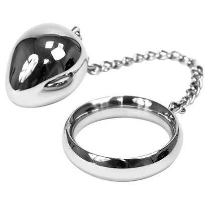 HARD METAL - 50MM COCK RING + CHAIN ​​WITH METAL BALL