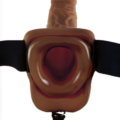 FETISH FANTASY SERIES - 9 HOLLOW STRAP-ON WITH 22.9CM BALLS BROWN
