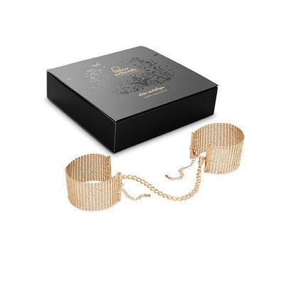 BIJOUX - DESIR MÉTALLIQUE GOLDEN METAL MESH HANDCUFFS