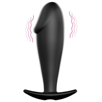 PRETTY LOVE - SILICONE ANAL PLUG PENIS SHAPE AND 12 VIBRATION MODES BLACK