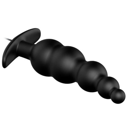PRETTY LOVE - EXTRA STIMULATION SILICONE ANAL PLUG WITH 12 VIBRATION MODES - BLACK
