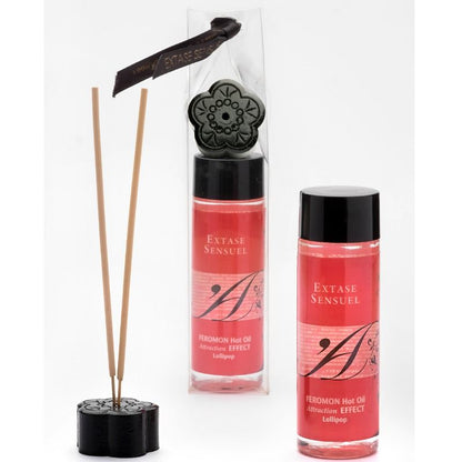 ÉXTASIS SENSUAL - ACEITE DE MASAJE EFECTO CALOR CON FEROMONAS DE CHUPETE 100 ML