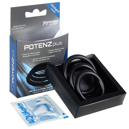 JOYDIVISION POTENZDUO - PLUS SET OF 3 BLACK RINGS - S, M, L