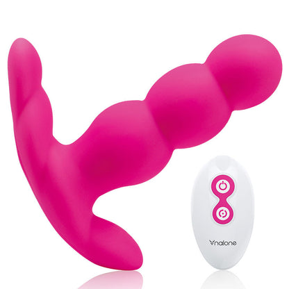 NALONE - VIBRADOR ANAL DE PERLAS CON CONTROL REMOTO NEGRO