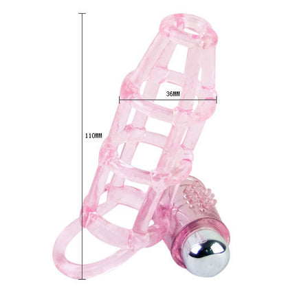 BAILE - FUNDA Y ANILLO DE SILICONA DULCE 10 RITMOS PARA PENE ROSA