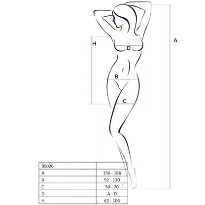PASSION - WOMEN BS026 BODYSTOCKING WHITE DRESS ONE SIZE STYLE