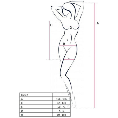 PASSION - MUJER BS027 BODYSTOCKING VESTIDO ROJO ESTILO TALLA ÚNICA
