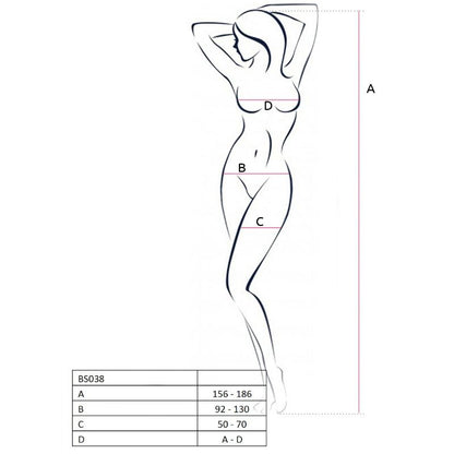 PASSION - WOMEN BS038 WHITE BODYSTOCK ONE SIZE