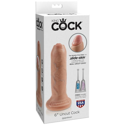 KING COCK - DILDO REALISTA COLOR CARNE SIN CORTES 15 CM