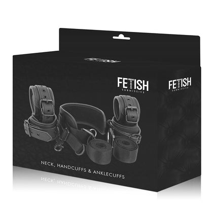 FETISH SUBMISSIVE - MASTER POSITION WITH 4 NOPRENE LINED HANDCUFFS