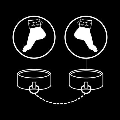 FETISH SUBMISSIVE - PUNHOS DE TORNOZELO DE COURO VEGANO COM FORRO DE NOPRENE