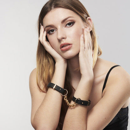 JEWELLERY - INDISCRETS MAZE BLACK HANDCUFFS BRACELETS