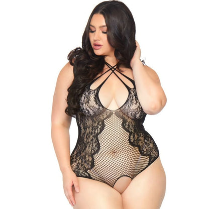 LEG AVENUE - TEDDY SIN CROTHLESS 1X-2X
