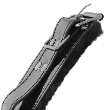 DARKNESS - ADJUSTABLE BLACK LEATHER ANKLE CUFFS WITH PADLOCK