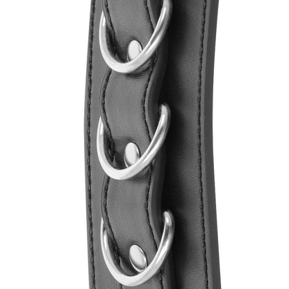 DARKNESS - BLACK ADJUSTABLE LEATHER ANKLE CUFFS