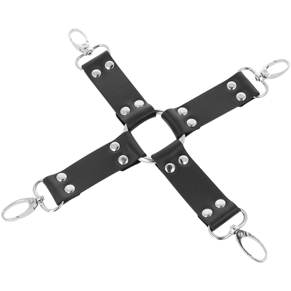 DARKNESS - BLACK LEATHER HAND AND FOOT CUFFS