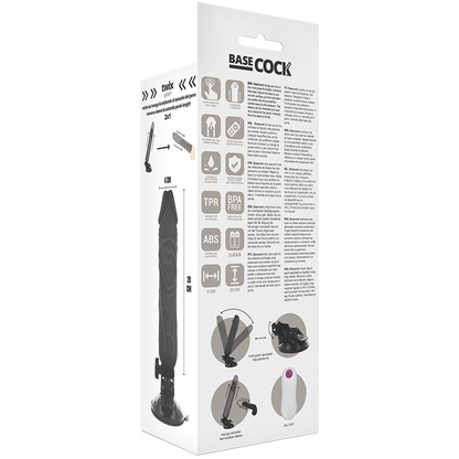 BASECOCK - VIBRADOR DE CONTROL REMOTO REALISTA NATURAL 20 CM -Ø- 4 CM