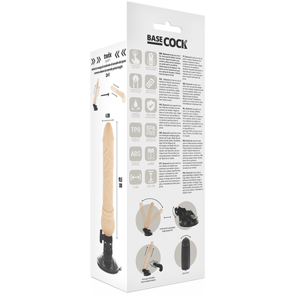 BASECOCK - VIBRADOR DE CONTROL REMOTO NATURAL REALISTA BASECOCK 19,5 CM