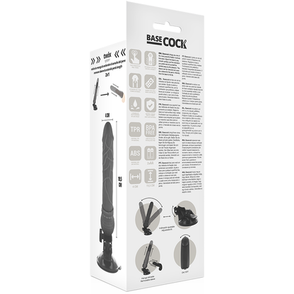BASECOCK - VIBRADOR DE CONTROL REMOTO NATURAL REALISTA BASECOCK 19,5 CM